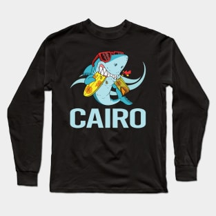 Funny Shark - Cairo Name Long Sleeve T-Shirt